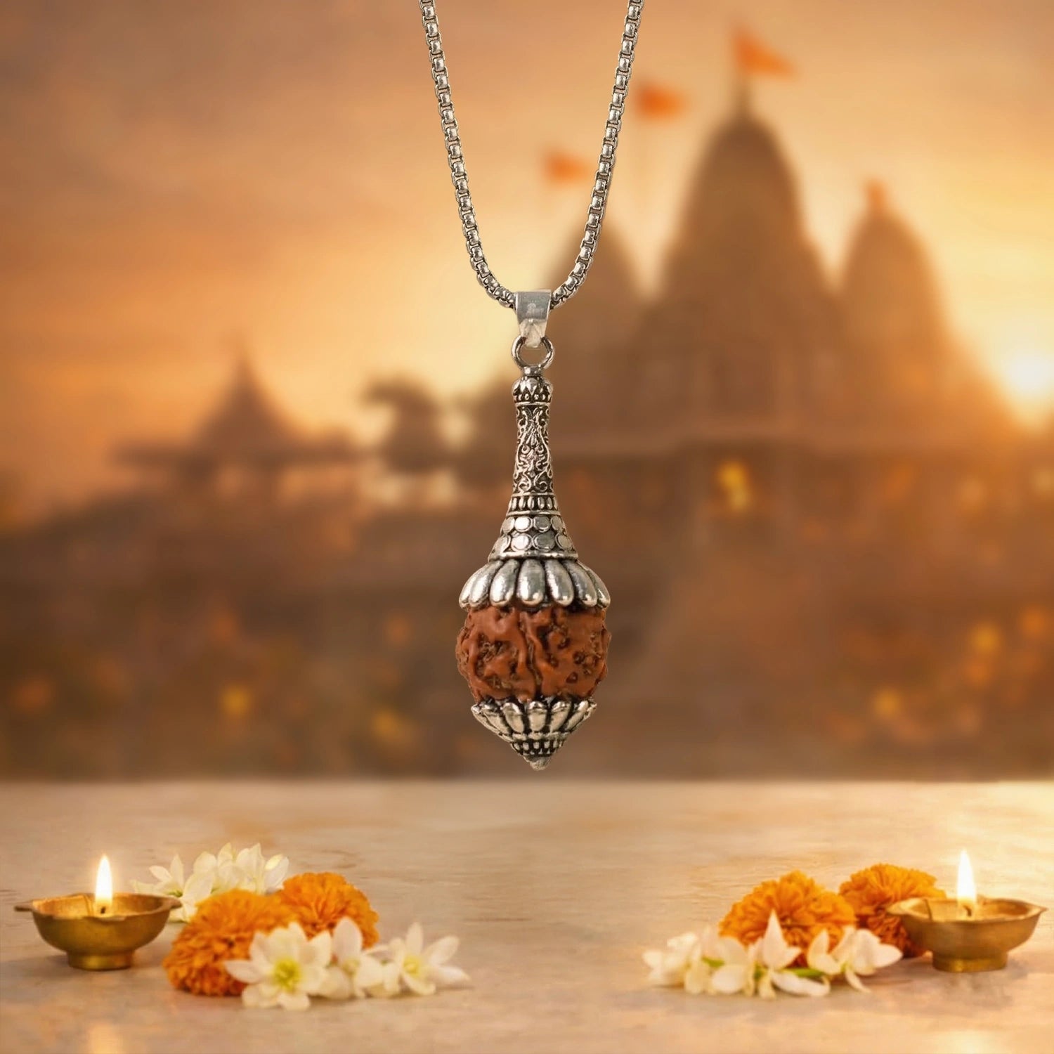 Siddh Rudraksha Hanuman Gada Pendant