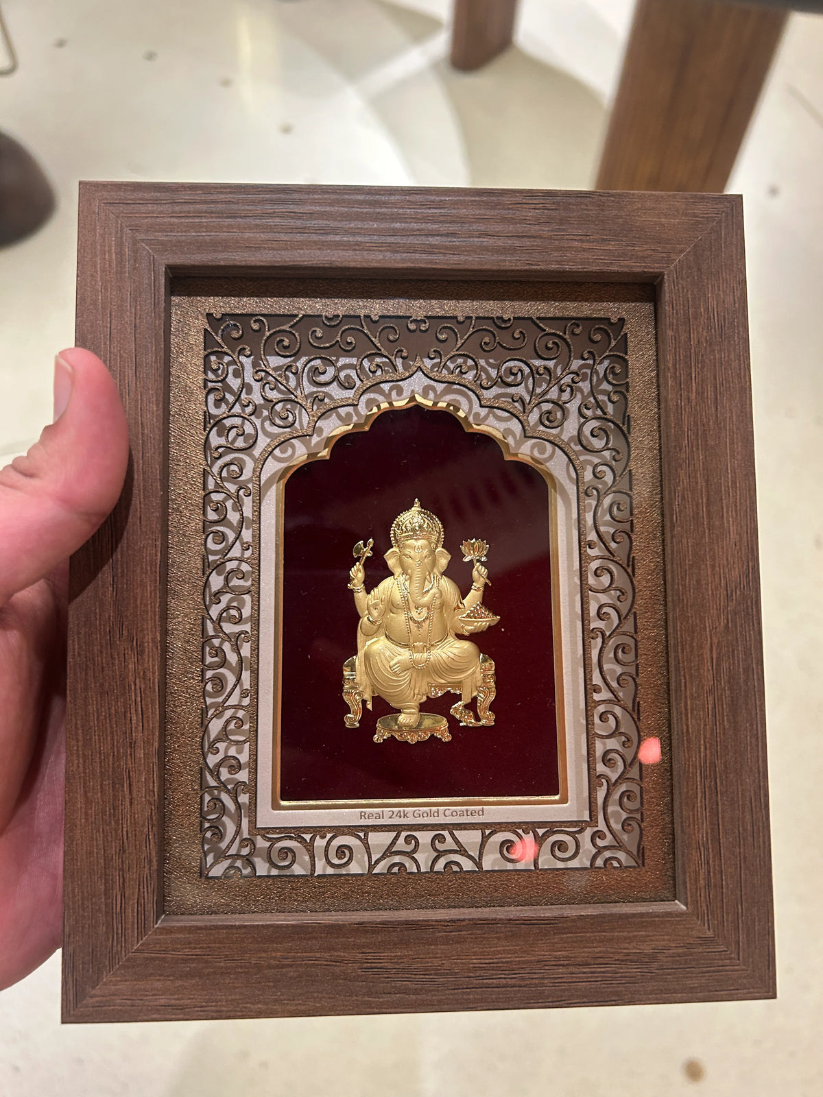 24K Gold Plated Ganesh in Frame