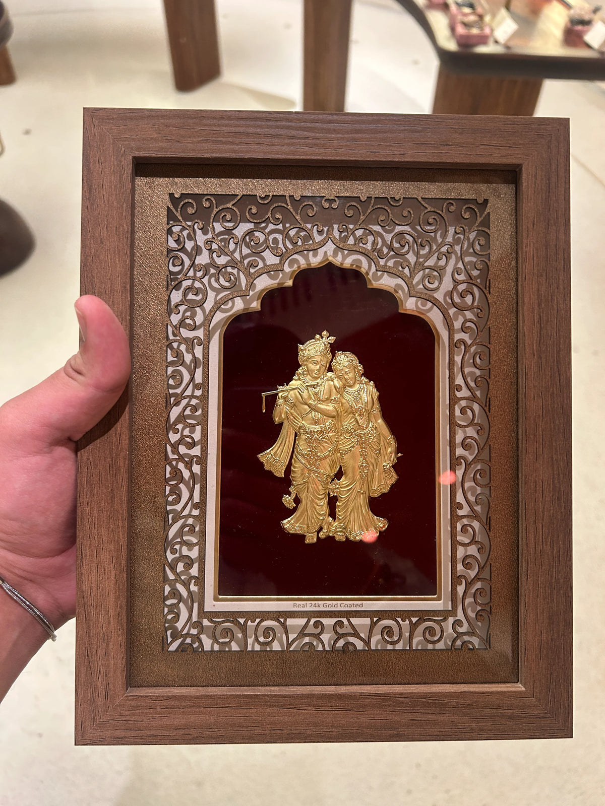 24K Gold Plated Radha Krishan in Frame