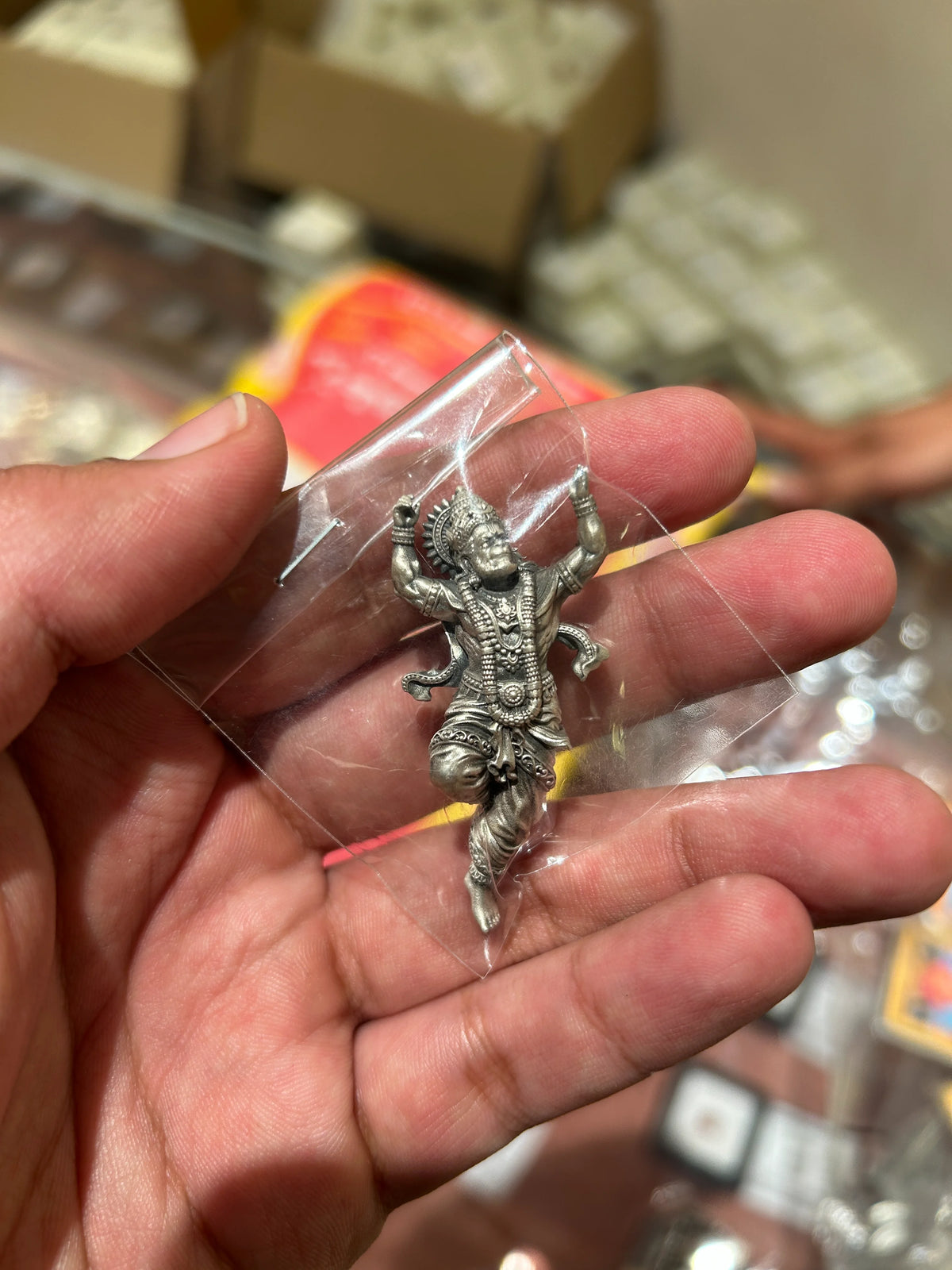 92.5 Silver Standing Hanuman Brooch