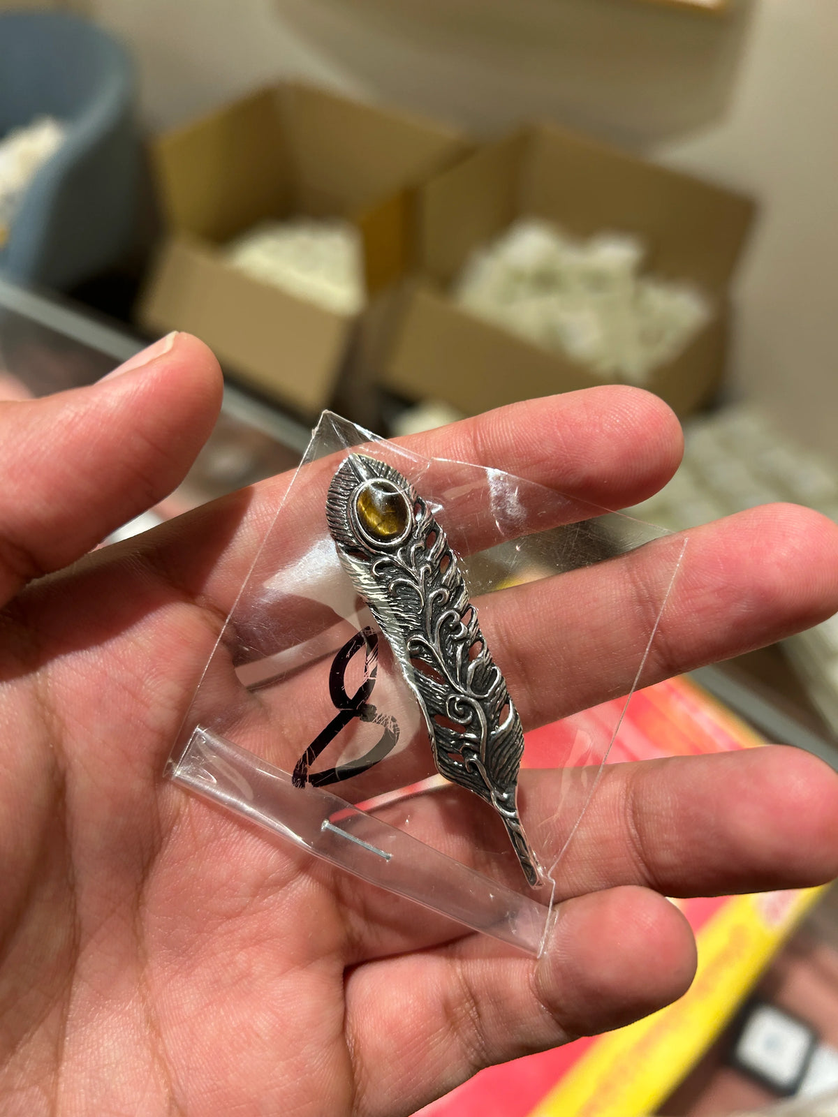 92.5 Silver Feather Pendant
