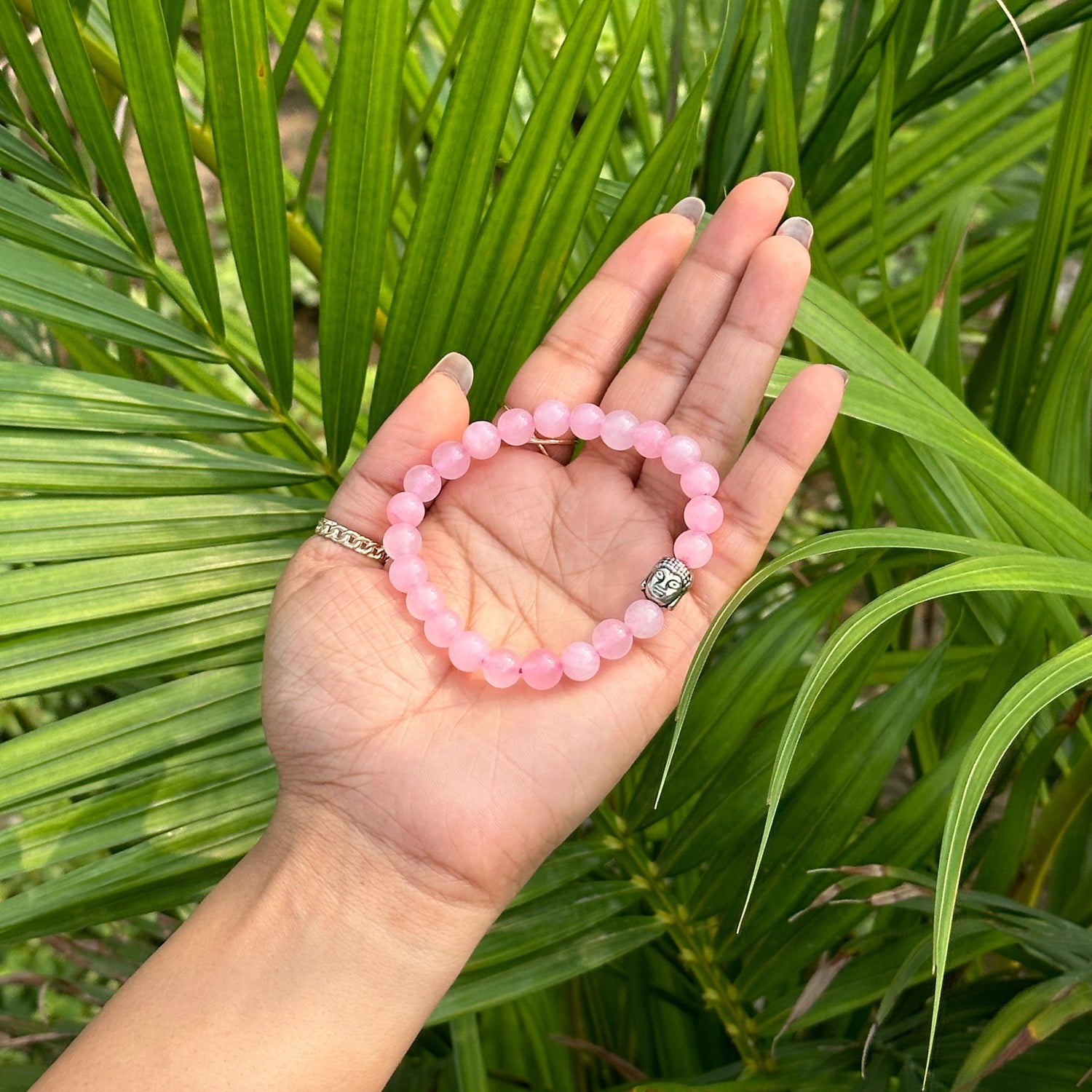 Rose Quartz Bracelet with Buddha