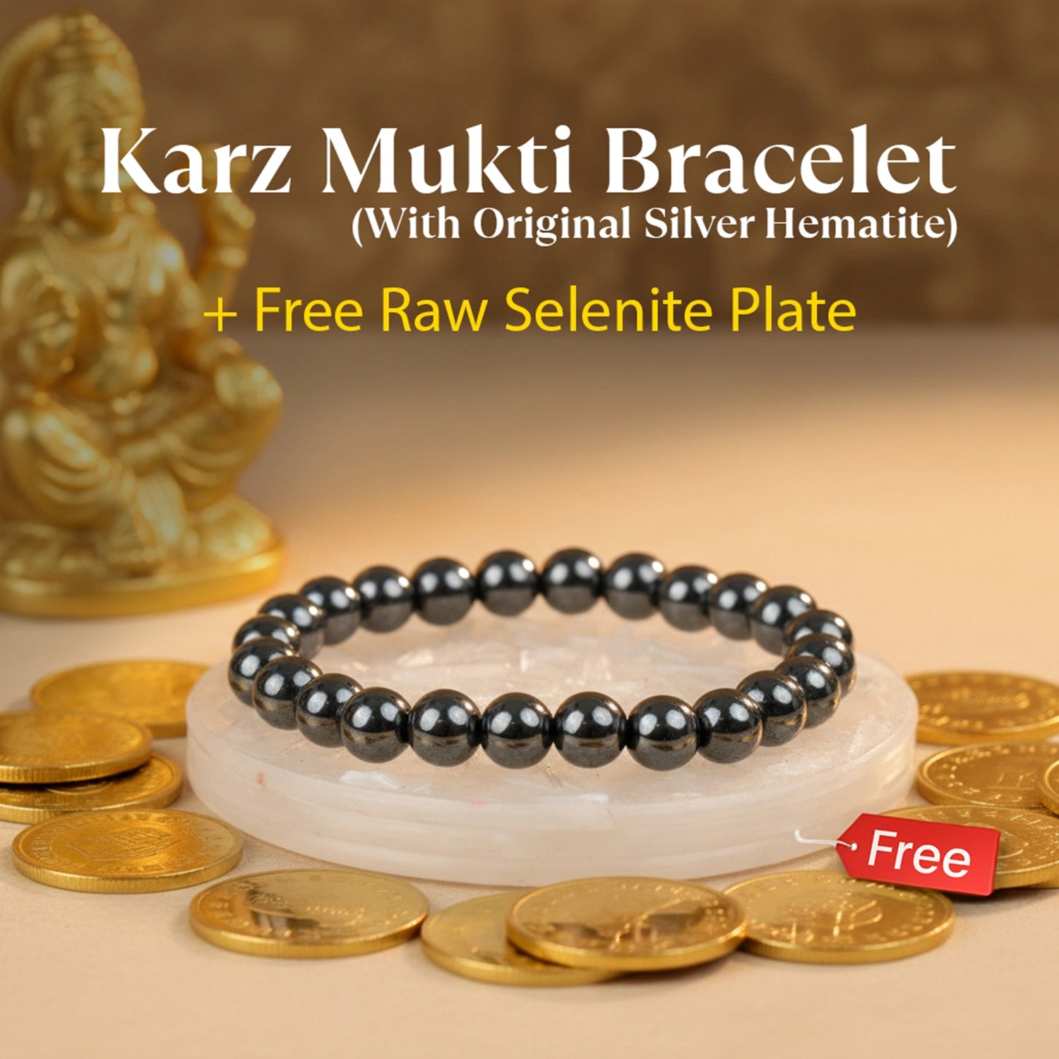 Karz Mukti Bracelet with FREE Raw Selenite Plate