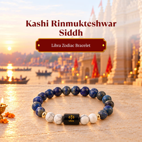 Rinmukteshwar Siddh Libra Zodiac Bracelet With FREE Raw Selenite Plate