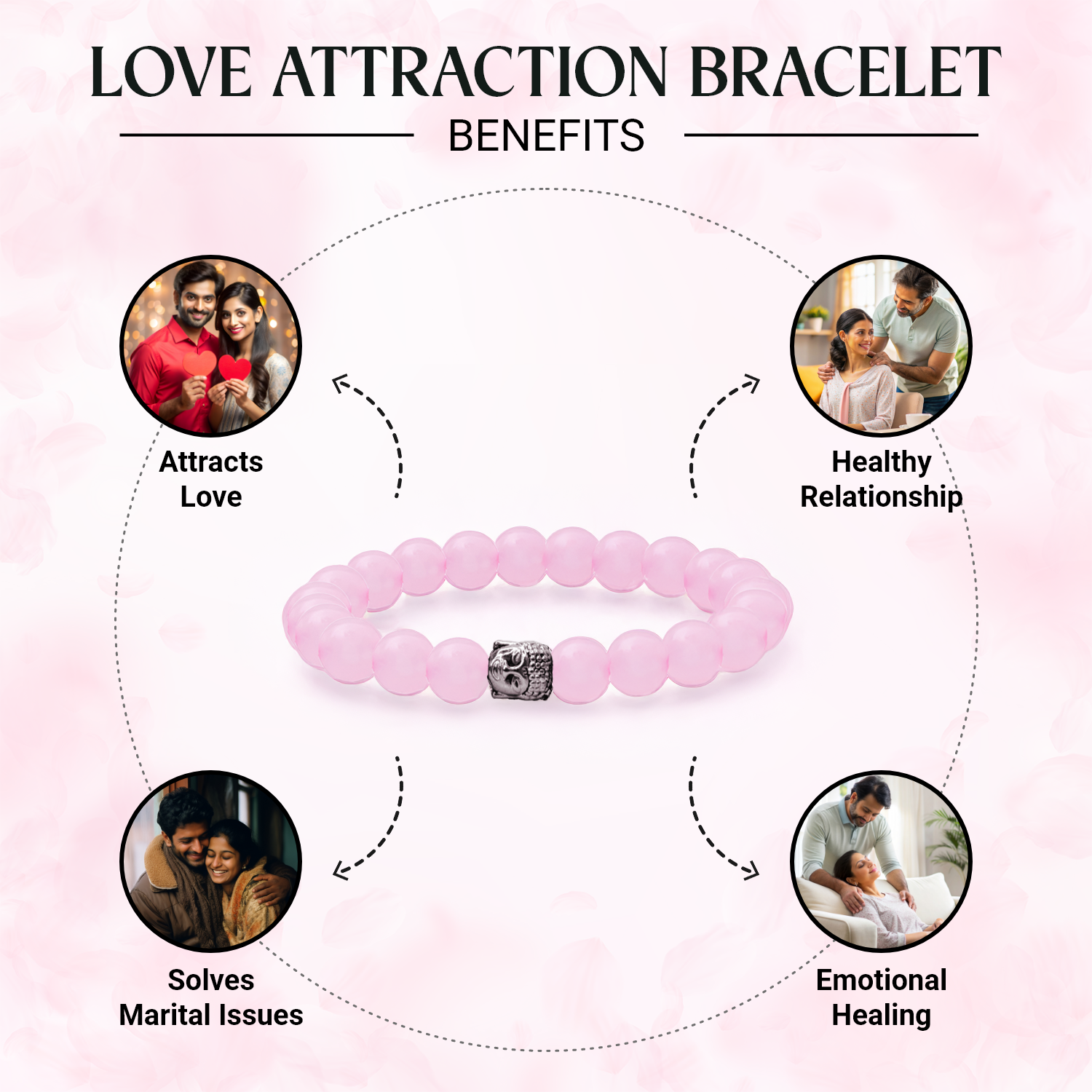 Love Attraction Bracelet (Original Rose Quartz)