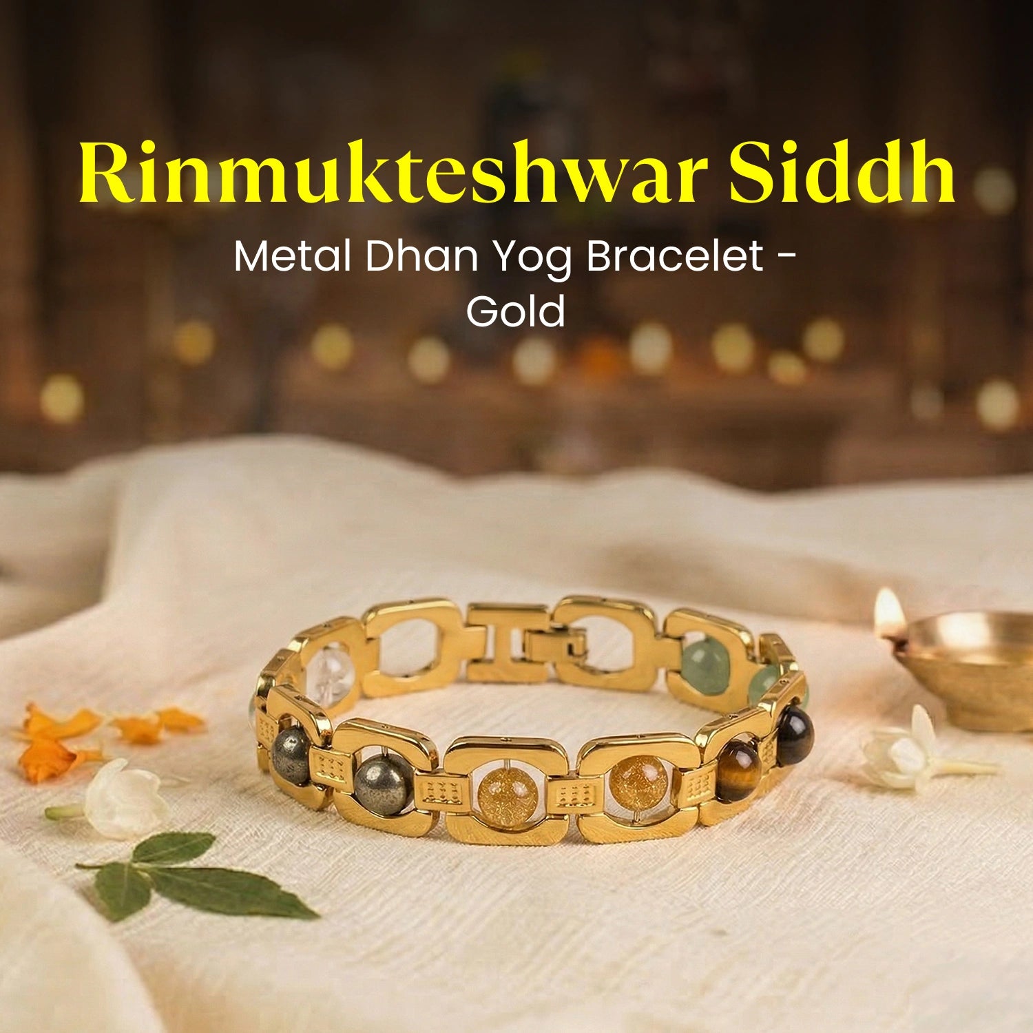 Rinmukteshwar Siddh Metal Dhan Yog Bracelet - Gold
