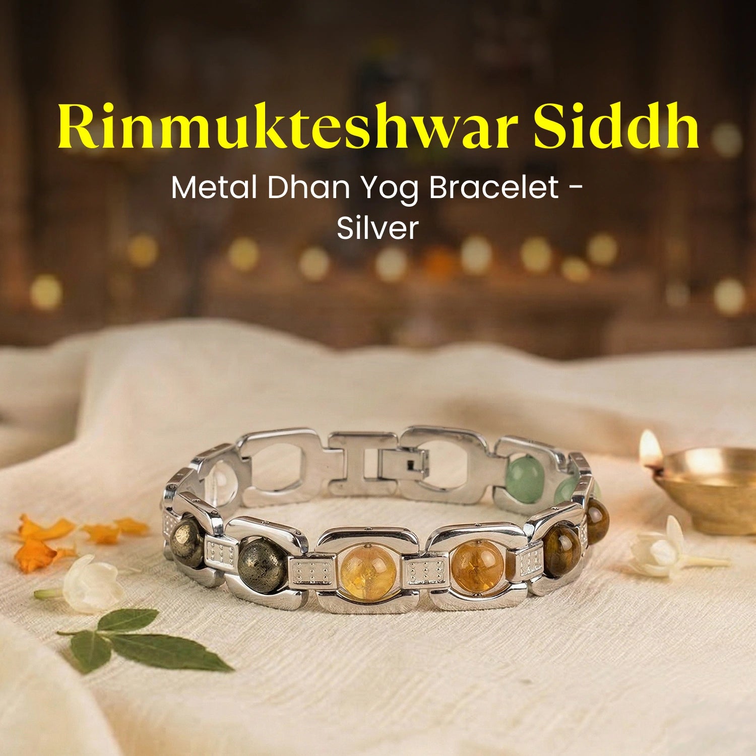Rinmukteshwar Siddh Metal Dhan Yog Bracelet - Silver