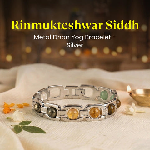 Rinmukteshwar Siddh Metal Dhan Yog Bracelet - Silver