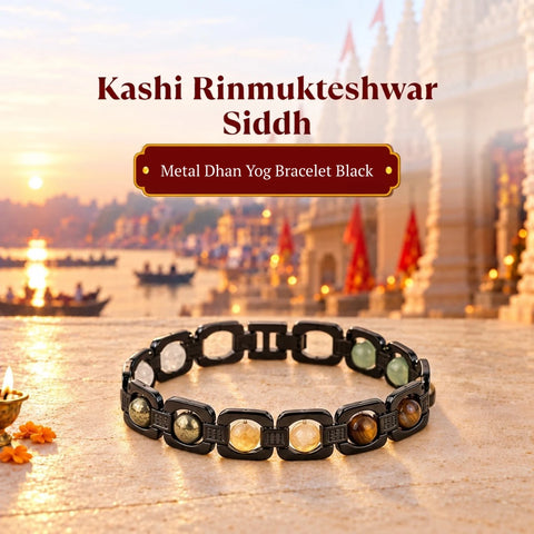 Rinmukteshwar Siddh Metal Dhan Yog Bracelet - Black