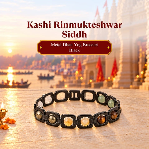 Rinmukteshwar Siddh Metal Dhan Yog Bracelet - Black