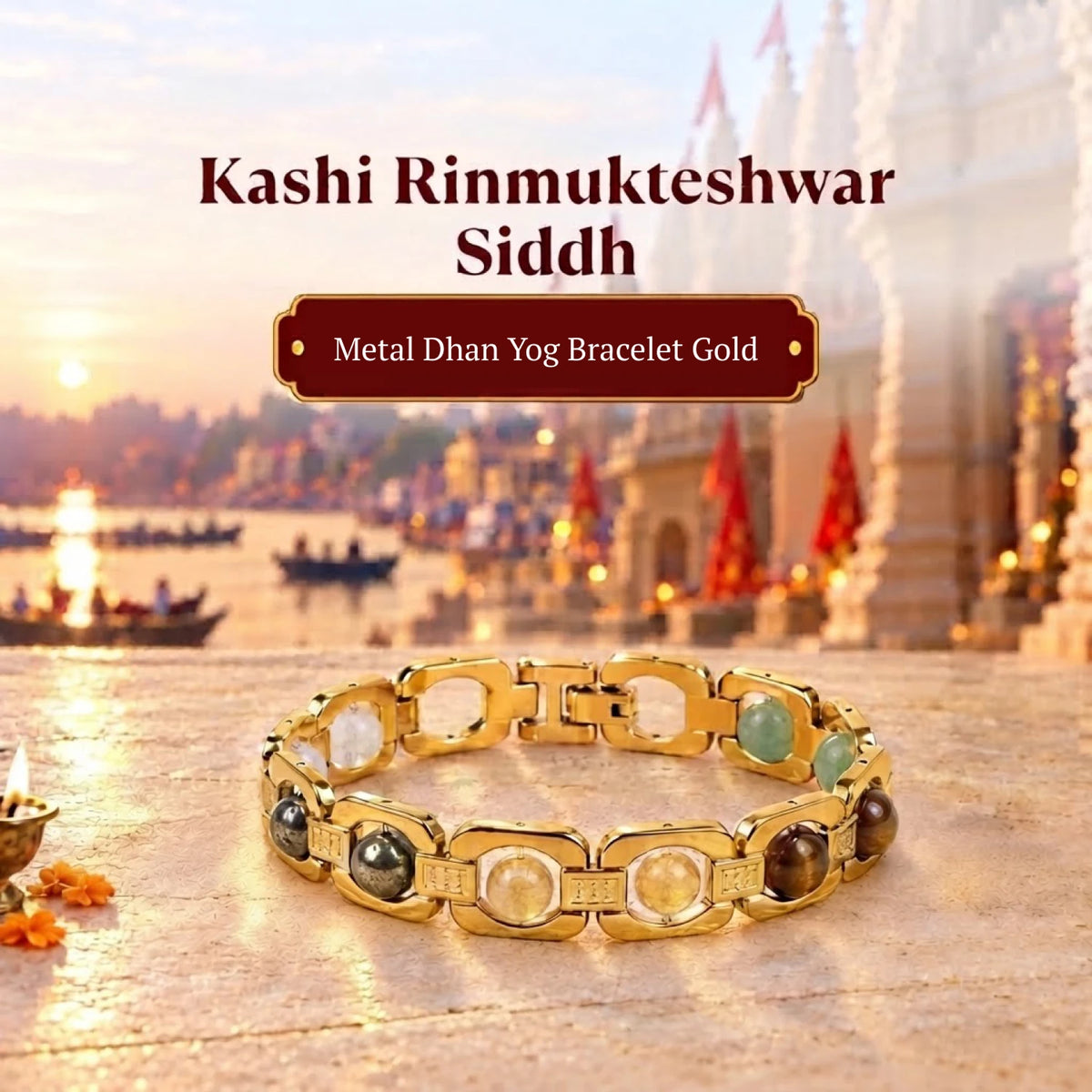 Rinmukteshwar Siddh Metal Dhan Yog Bracelet - Gold