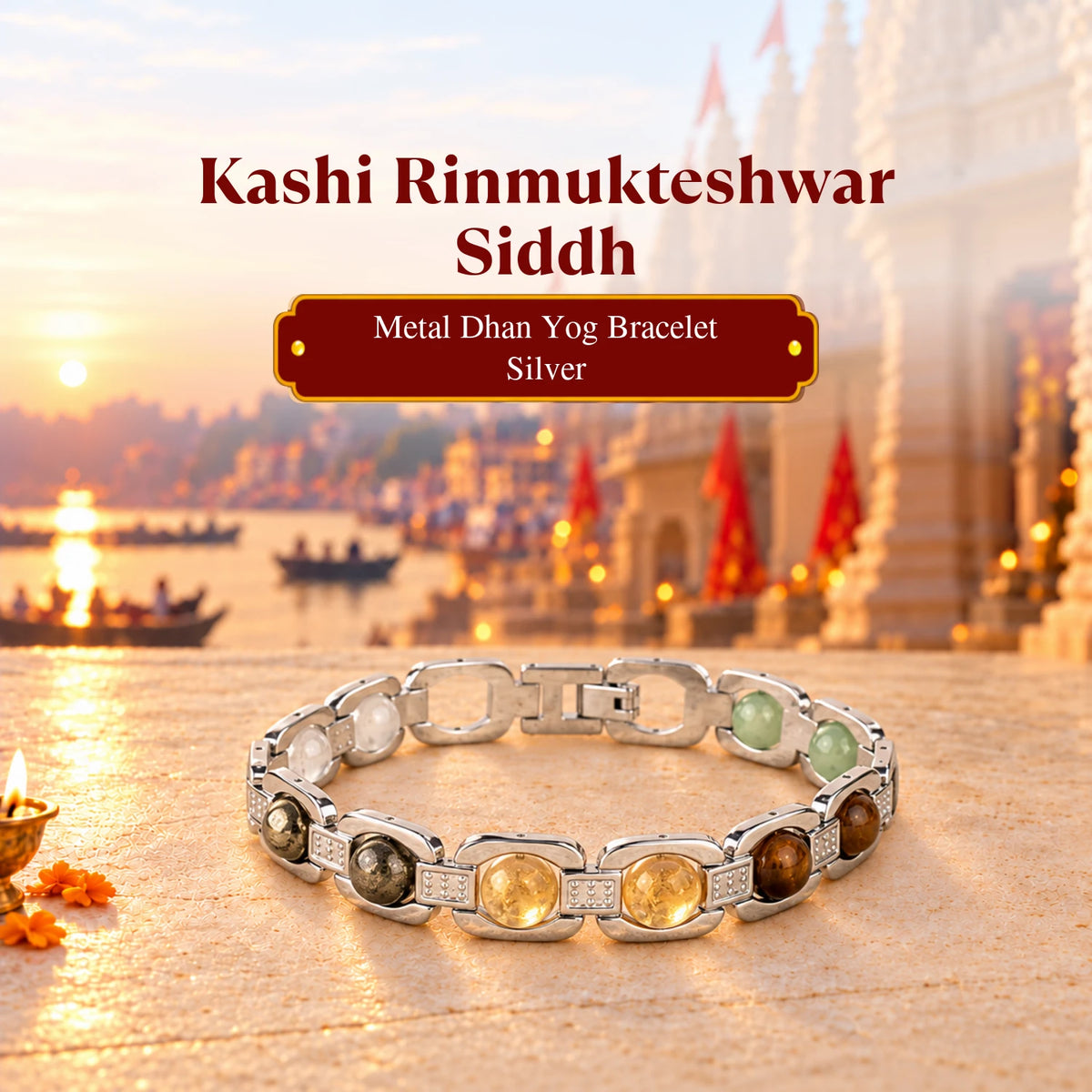 Rinmukteshwar Siddh Metal Dhan Yog Bracelet - Silver