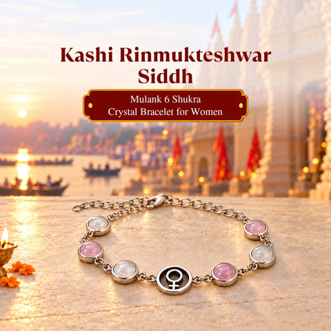 Rinmukteshwar Siddh Mulank 6 Shukra Bracelet with FREE Raw Selenite Plate