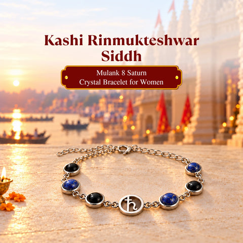 Rinmukteshwar Siddh Mulank 8 Saturn Bracelet with FREE Raw Selenite Plate