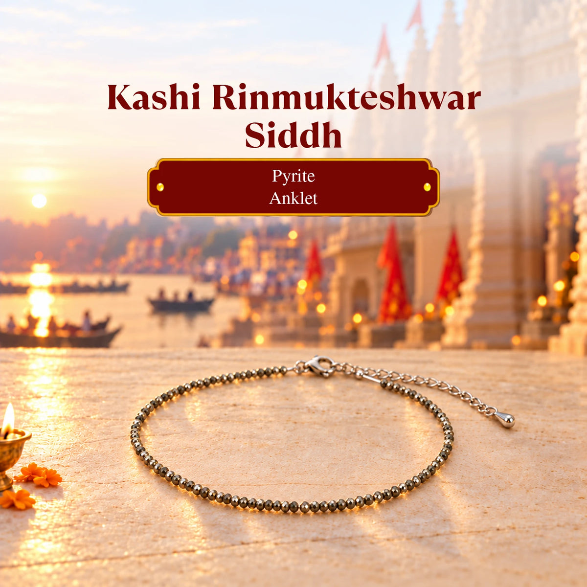 Rinmukteshwar Siddh Raw Pyrite Anklet