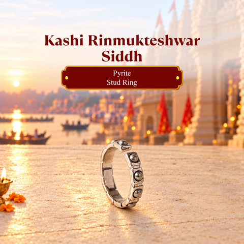 Rinmukteshwar Siddh Pyrite Stud Ring