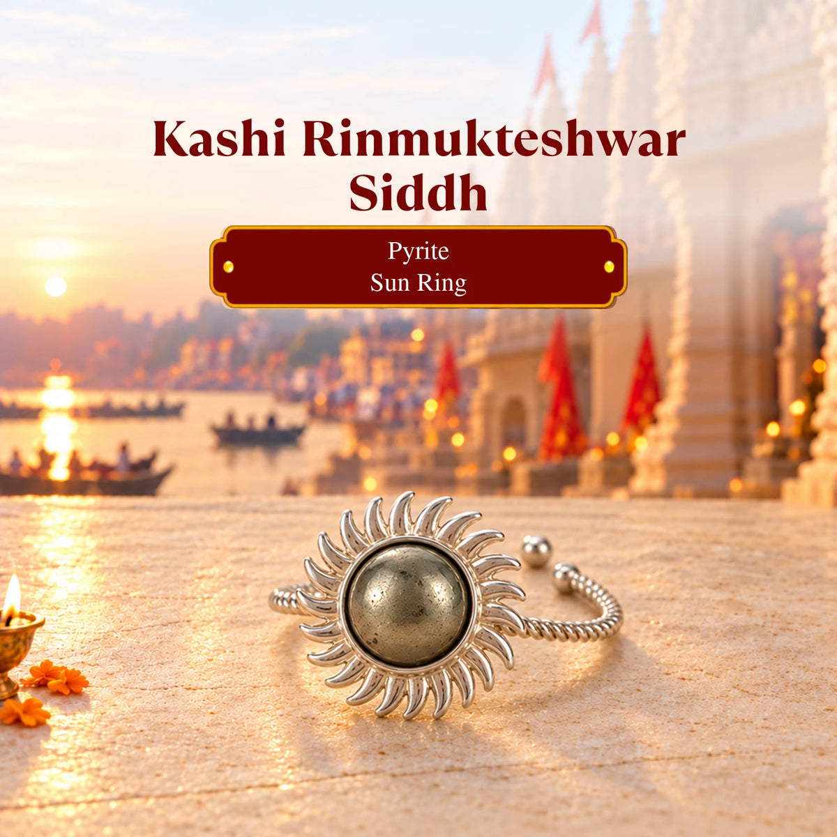 Rinmukteshwar Siddh Pyrite Sun Ring