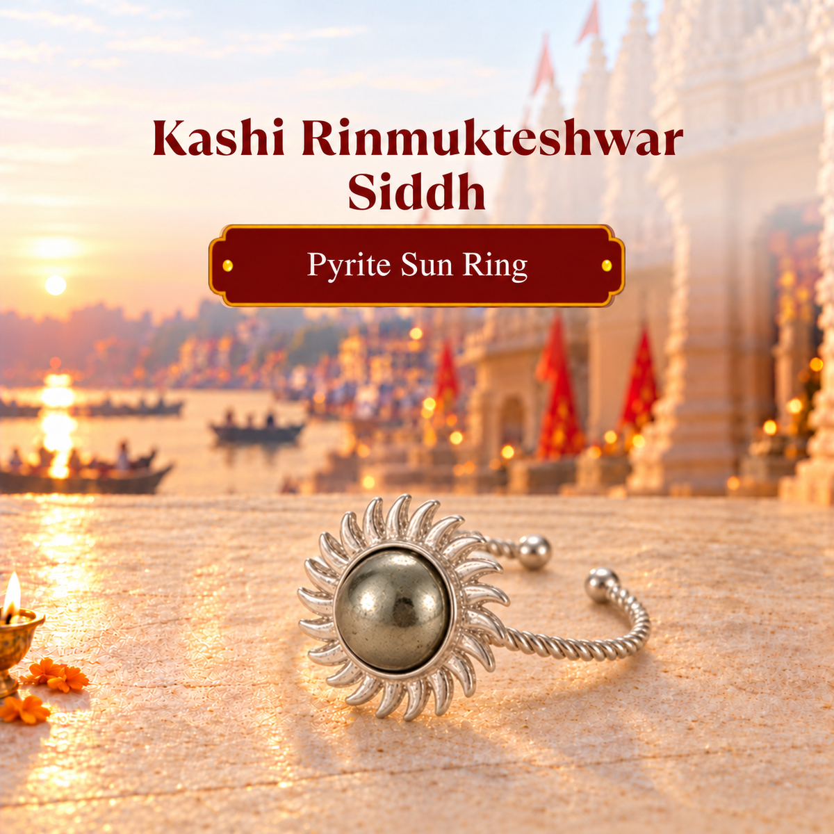 Rinmukteshwar Siddh Pyrite Sun Ring