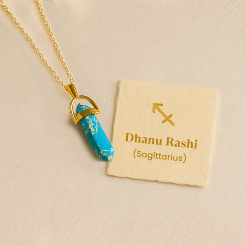 Turquoise Pencil Pendant (Dhanu Rashi) Sagittarius