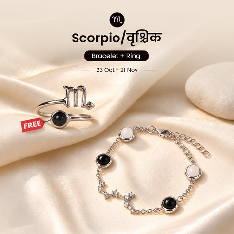 Scorpio Constellation Bracelet with Free Ring