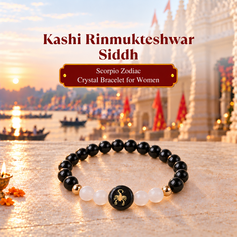 Rinmukteshwar Siddh Scorpio Zodiac Bracelet for Women with Free Raw Selenite Plate