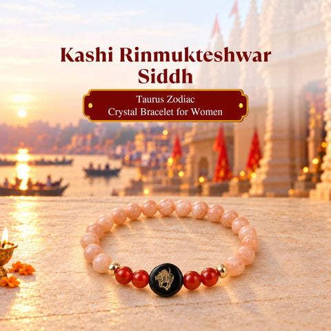 Rinmukteshwar Siddh Taurus Zodiac Bracelet for Women with Free Raw Selenite Plate
