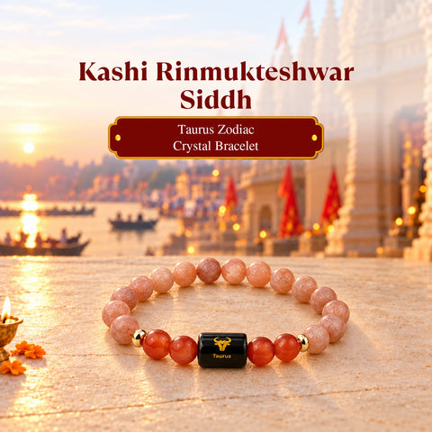 Rinmukteshwar Siddh Taurus Zodiac Bracelet With FREE Raw Selenite Plate