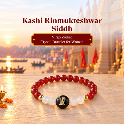 Rinmukteshwar Siddh Virgo Zodiac Bracelet for Women with Free Raw Selenite Plate