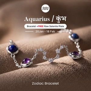 Aquarius Zodiac Constellation Bracelet for Women with Free Selenite Plate