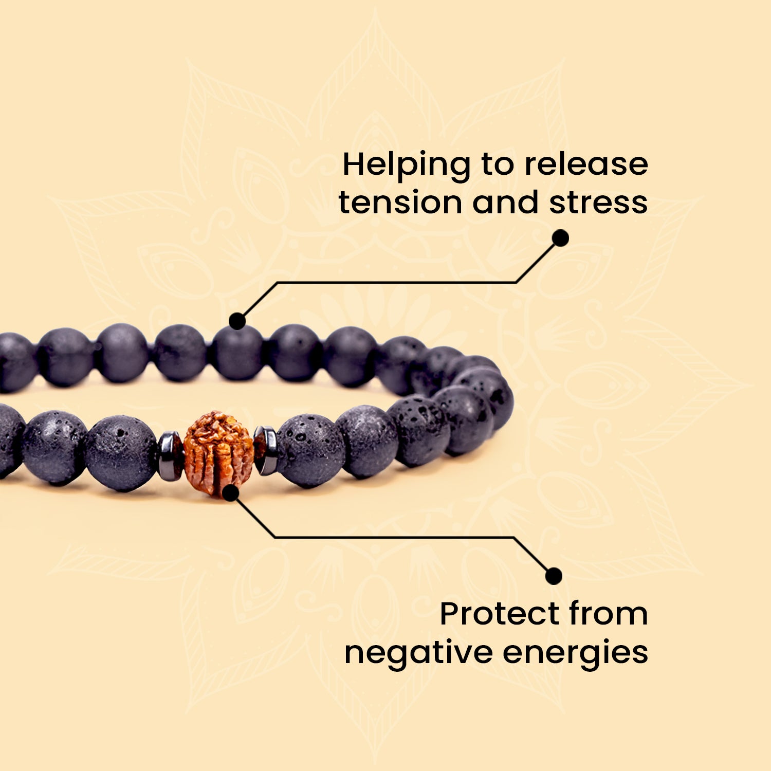 Divine Rudraksha Lava Bracelet- Bracelet.