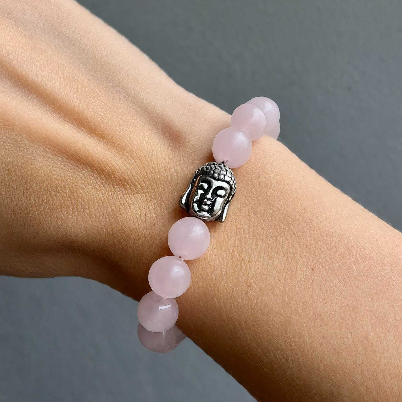 RoseQuartz(Love)BraceletwithBuddha