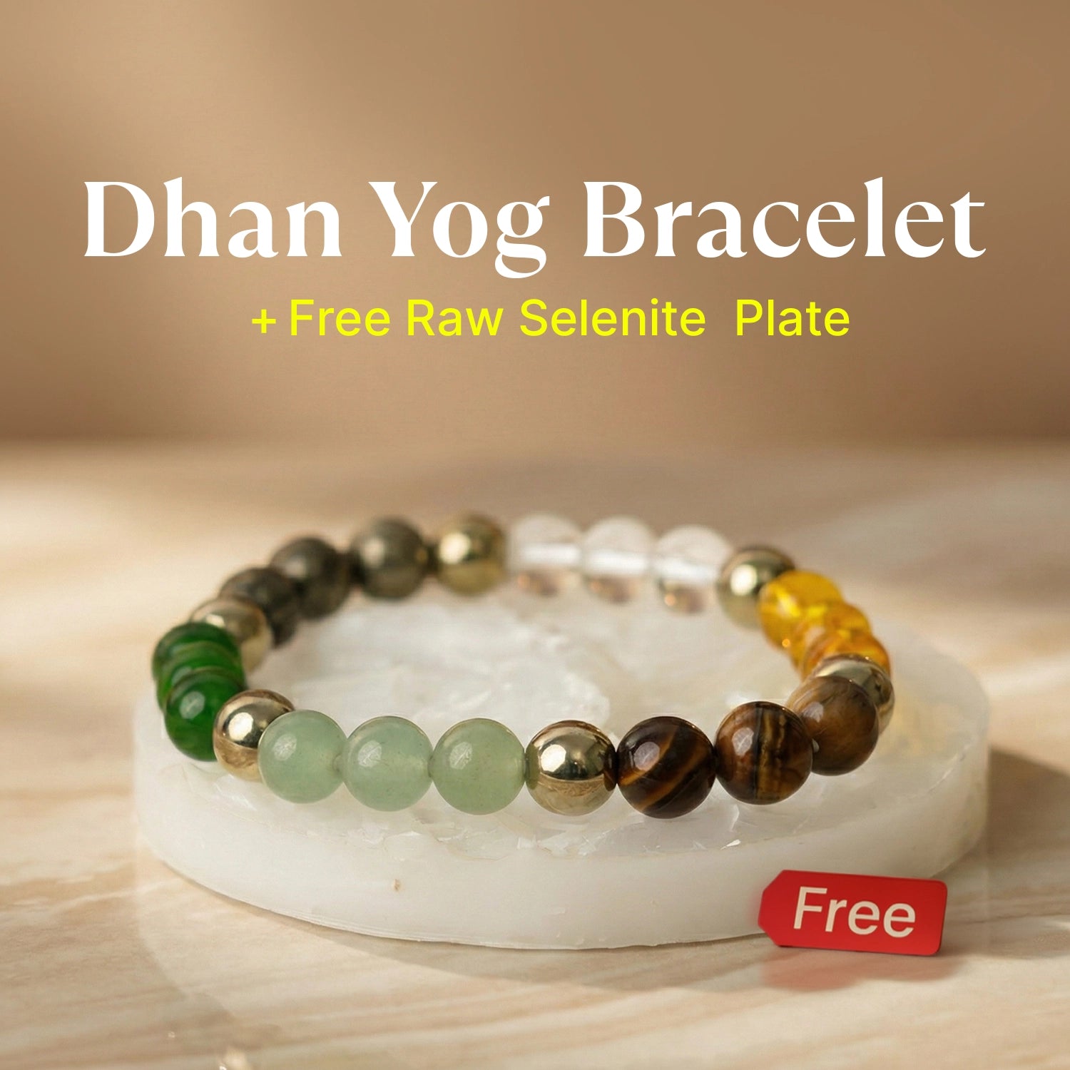 Dhan Yog Bracelet with FREE Raw Selenite Plate