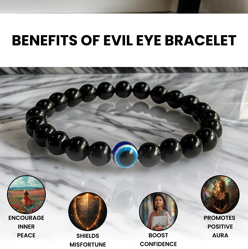 Evil Eye Bracelet Front View - Product ID: evileyeprotectorbraceletmen