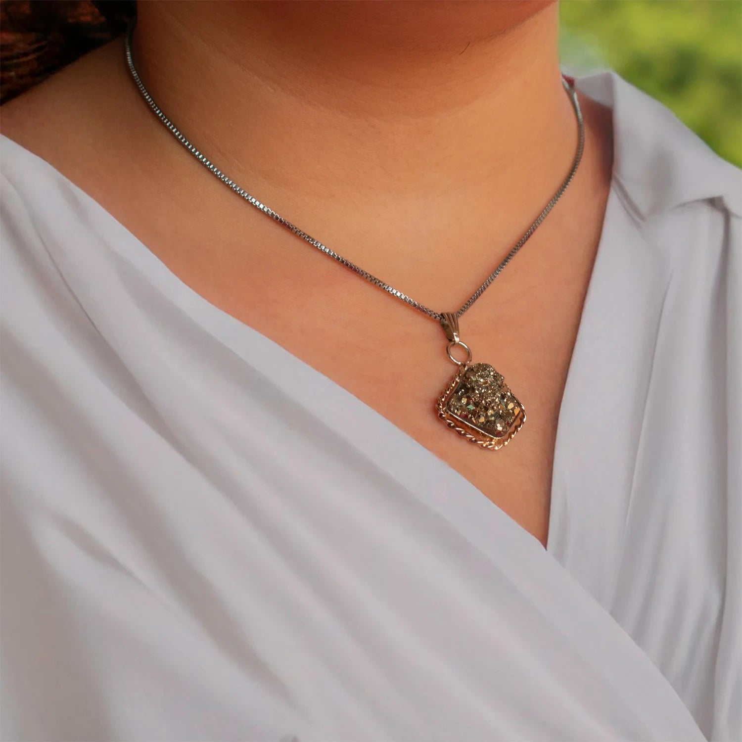 pyrite stone pendant