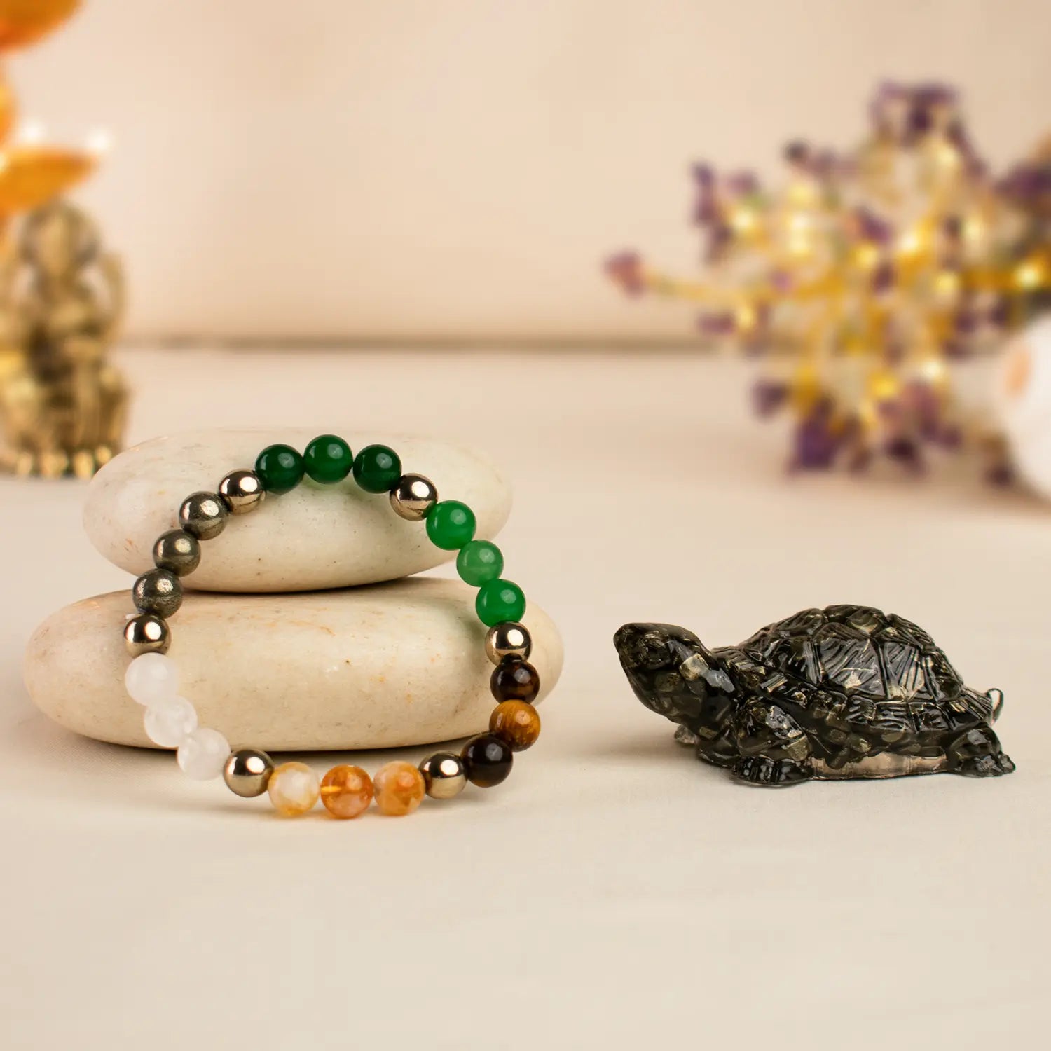 Dhan Yog Bracelet with Vastu Pyrite Tortoise (Kachhua)
