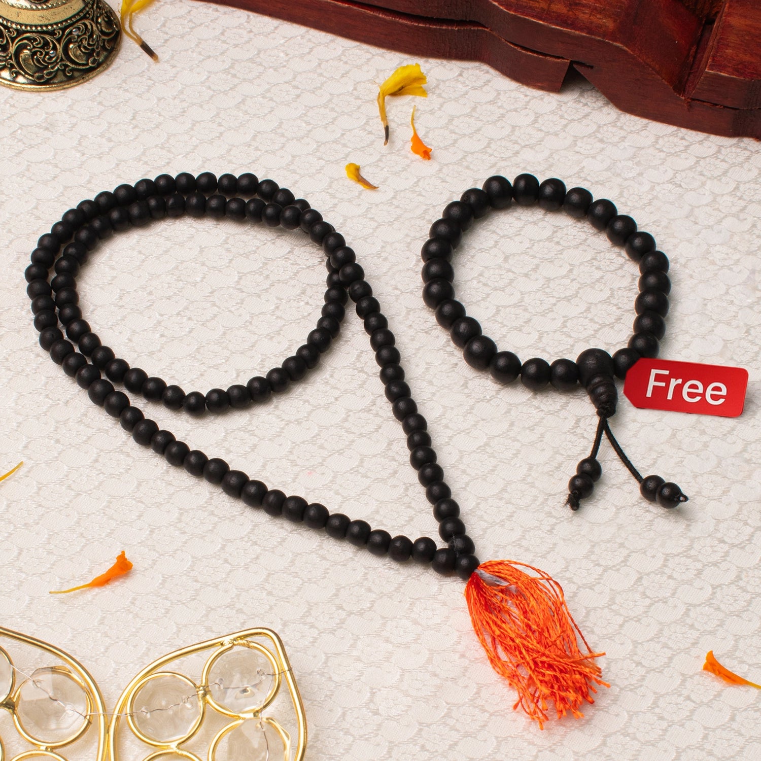 Karungali Malai (6mm, 108+1 Beads) – With Free Karungali Bracelet Gift