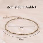 Adjustable Pyrite Anklet