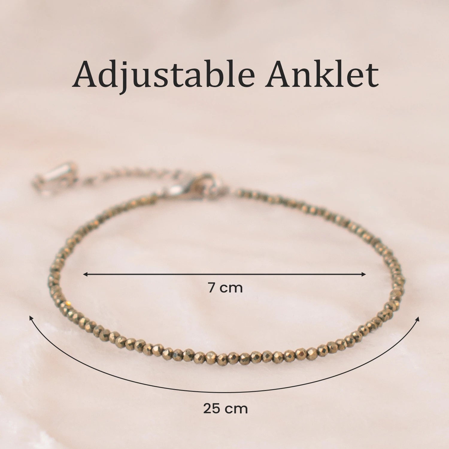 Adjustable Pyrite Anklet