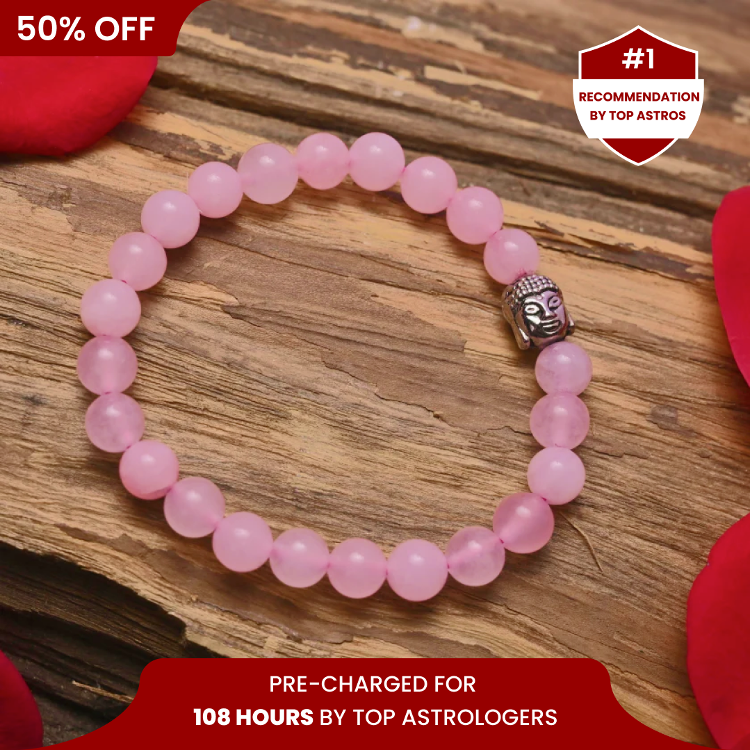 Rose Quartz Bracelet with Buddha