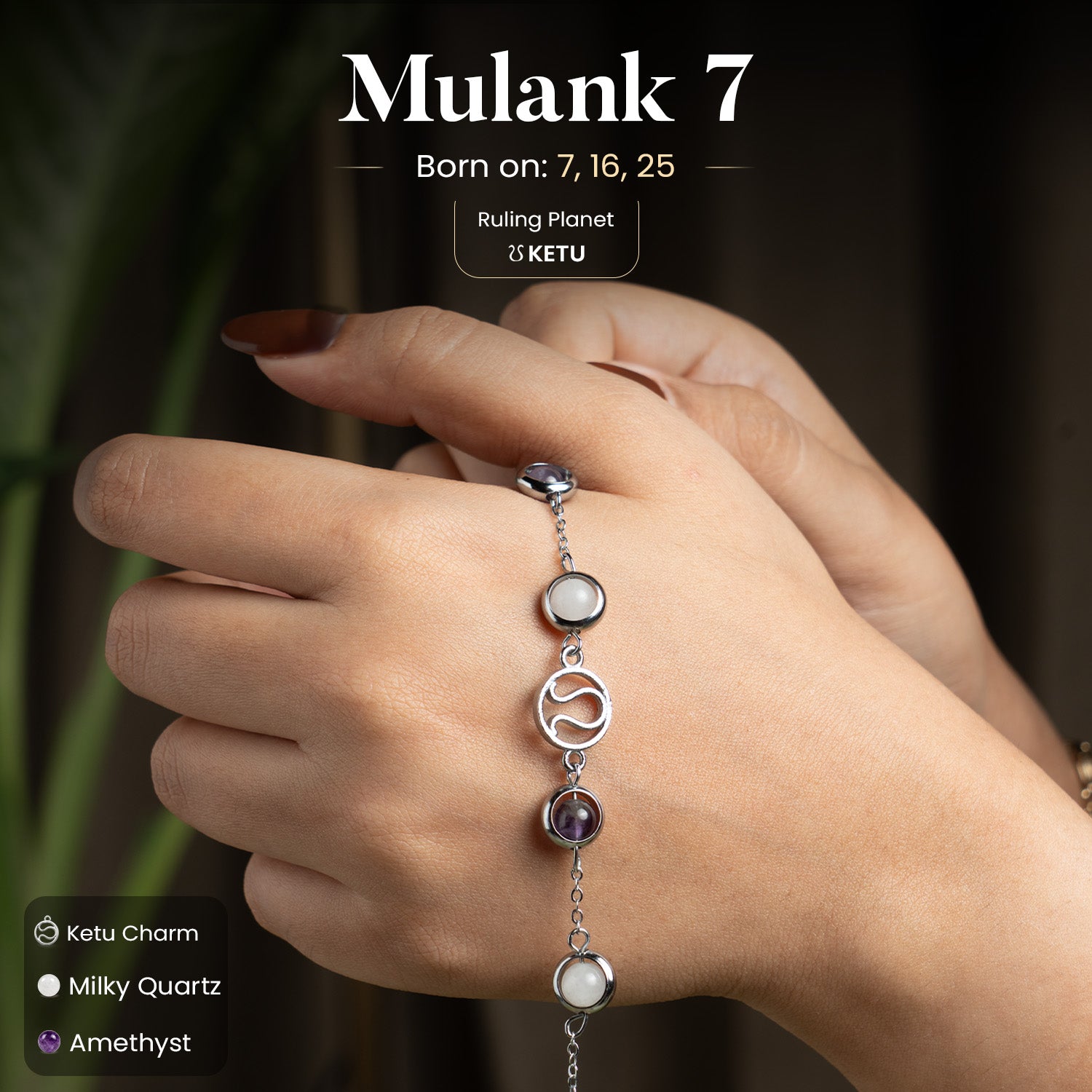 Mulank 7 Ketu | Crystal Bracelet for Women