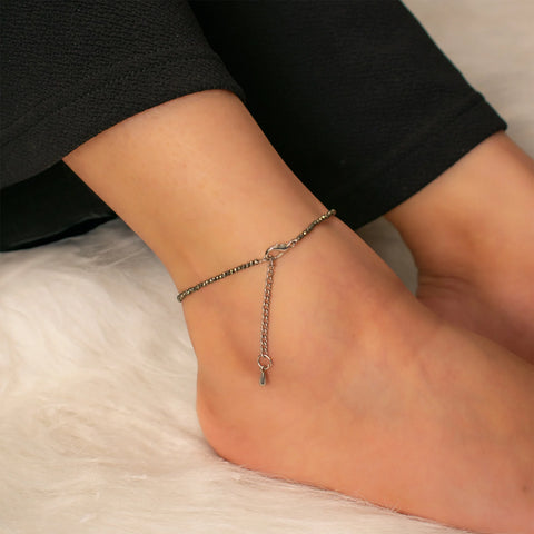 Raw Pyrite Crystal Anklet