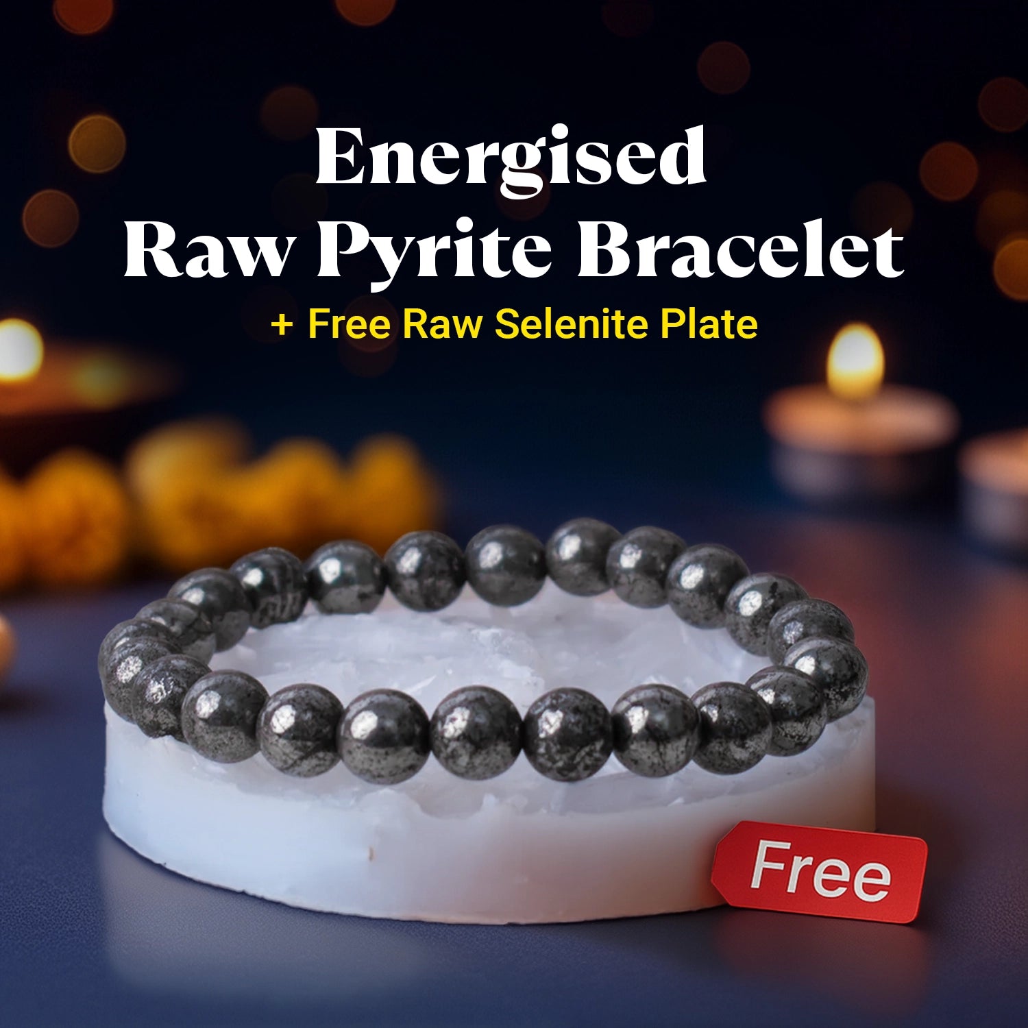 Energised Raw Pyrite Bracelet - 10x Stronger