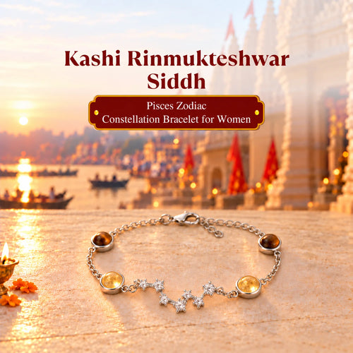 Rinmukteshwar Siddh Pisces Zodiac Constellation Bracelet for Women with Free Selenite Plate