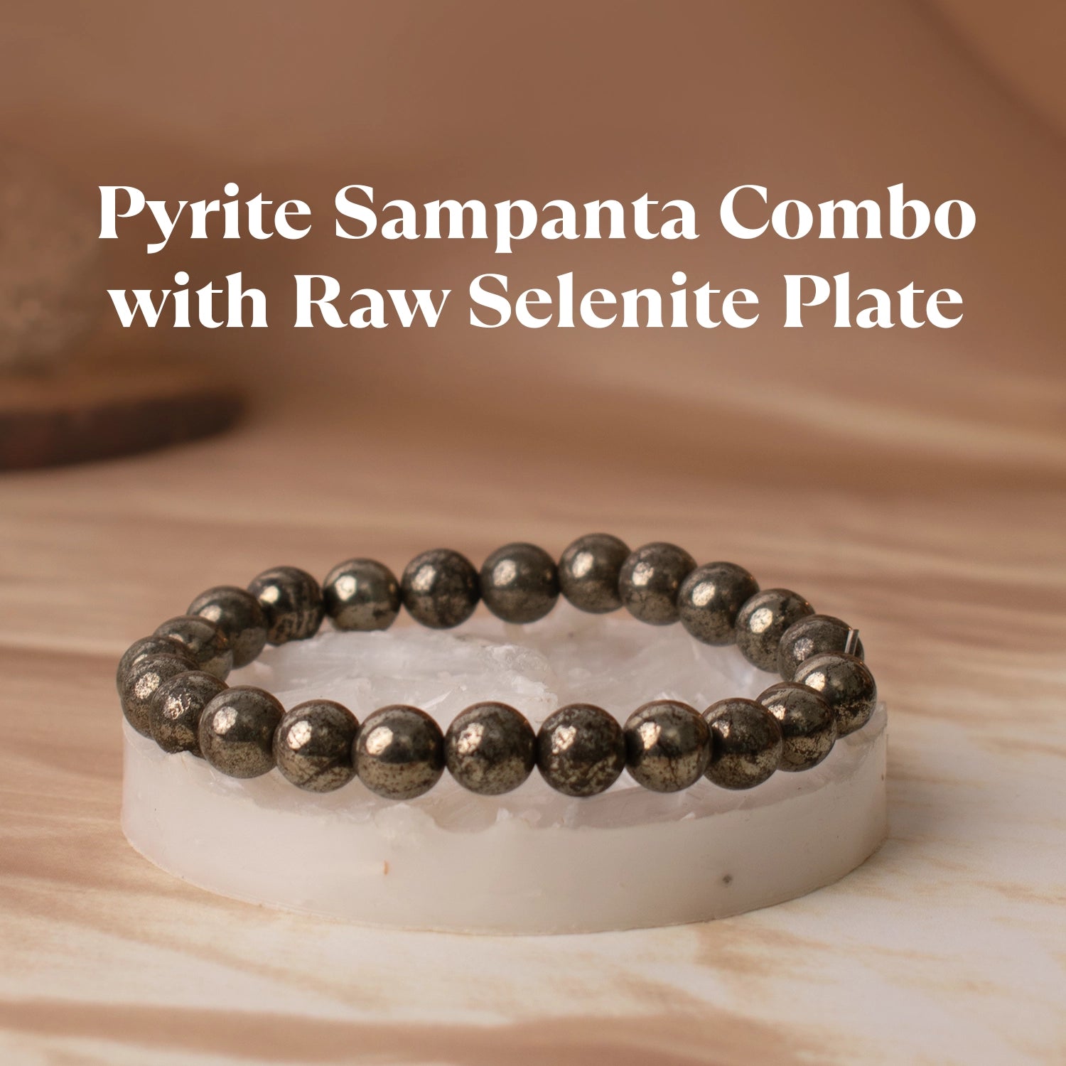 Pyrite Sampanta Combo with Raw Selenite Plate