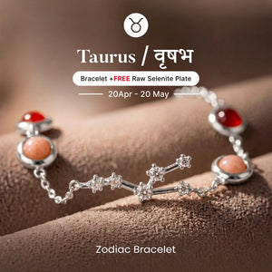 Taurus Zodiac Constellation Bracelet for Women with Free Selenite Plate